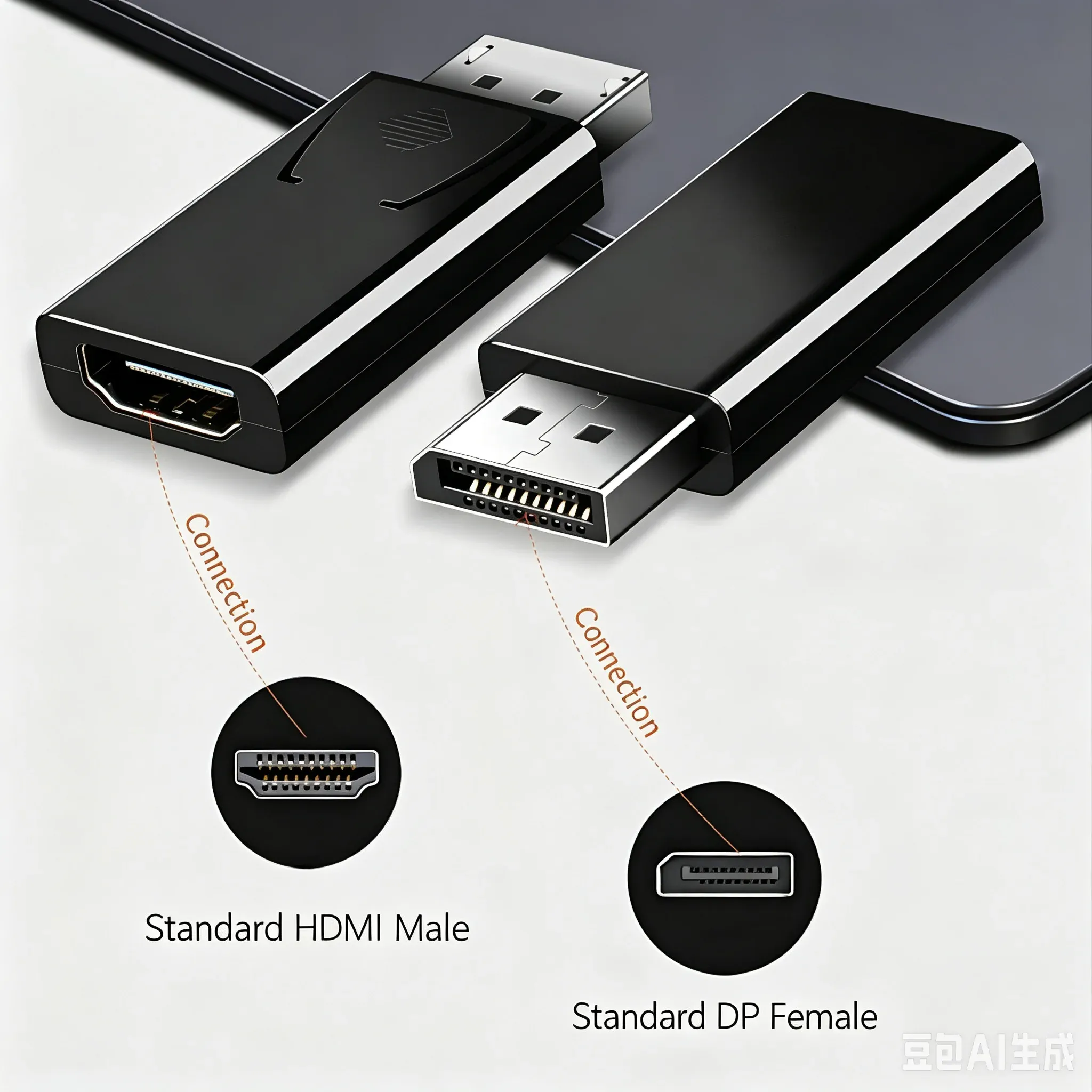 Adaptateur DisplayPort vers HDMI 4K, DP mâle vers HDMI femelle, convertisseur vidéo 1080P pour PC, téléviseur HD et ordinateur portable, 30 Hz/60 Hz 2