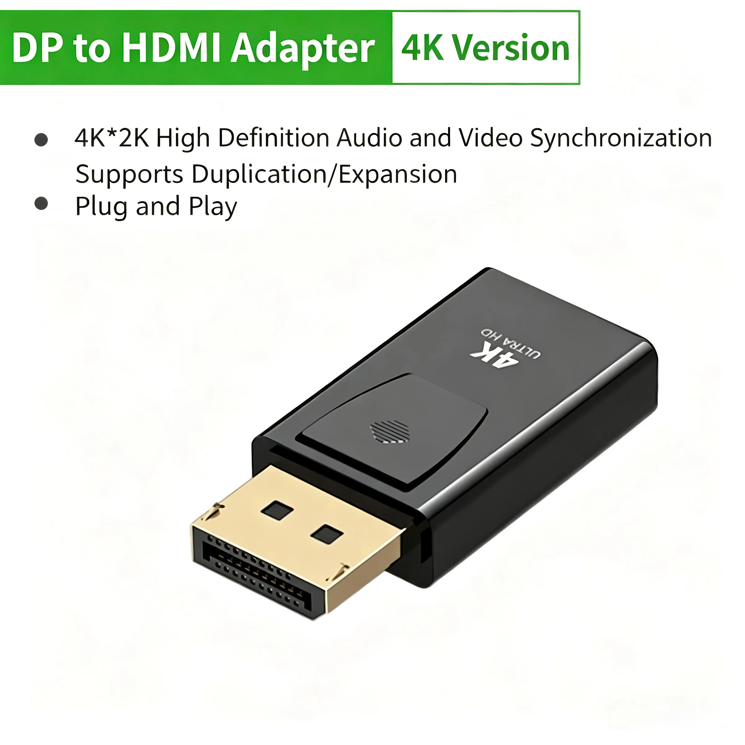 Adaptateur DisplayPort vers HDMI 4K, DP mâle vers HDMI femelle, convertisseur vidéo 1080P pour PC, téléviseur HD et ordinateur portable, 30 Hz/60 Hz 8