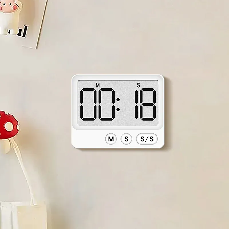 Minuteur numérique de cuisine magnétique à compte à rebours silencieux, grand écran LCD, jusqu'à 99 min 59 s 3
