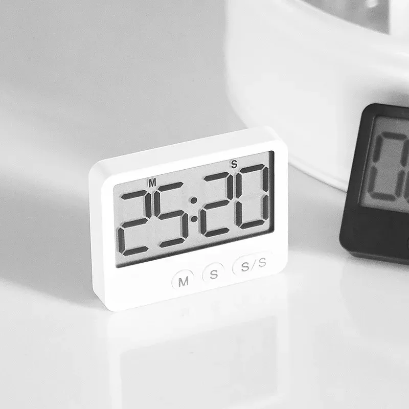 Minuteur numérique de cuisine magnétique à compte à rebours silencieux, grand écran LCD, jusqu'à 99 min 59 s 4