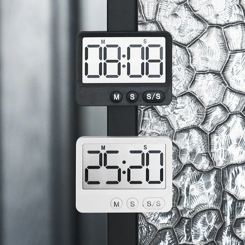 Minuteur numérique de cuisine magnétique à compte à rebours silencieux, grand écran LCD, jusqu'à 99 min 59 s 5