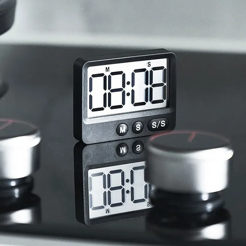 Minuteur numérique de cuisine magnétique à compte à rebours silencieux, grand écran LCD, jusqu'à 99 min 59 s 6