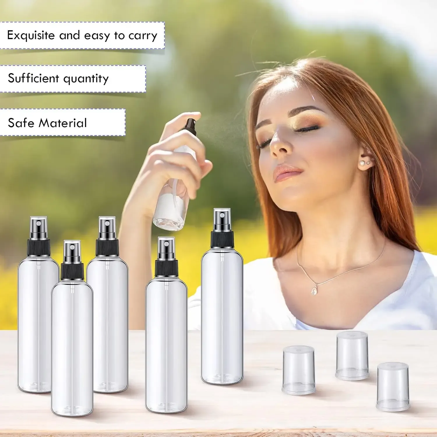 30 flacons vaporisateurs rechargeables en plastique pour voyage, brume fine, 20 à 120 ml, vides avec bouchon, pour huiles et liquides 4