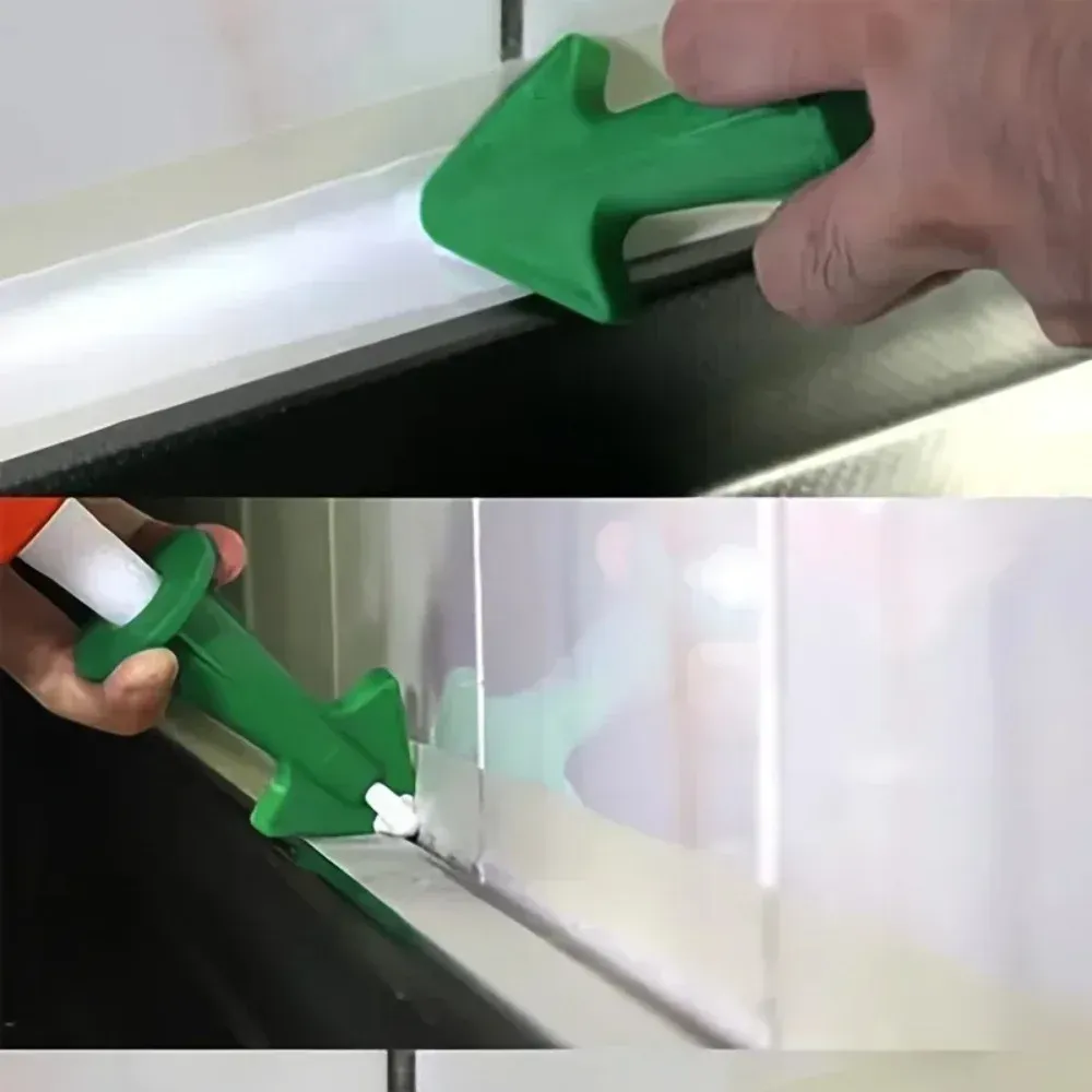 Buse à mastic en silicone multifonction, grattoir, outils de calfeutrage pour sol, kit de buses à mastic en silicone, ensemble d'amélioration de l'habitat A, 3 pièces 6