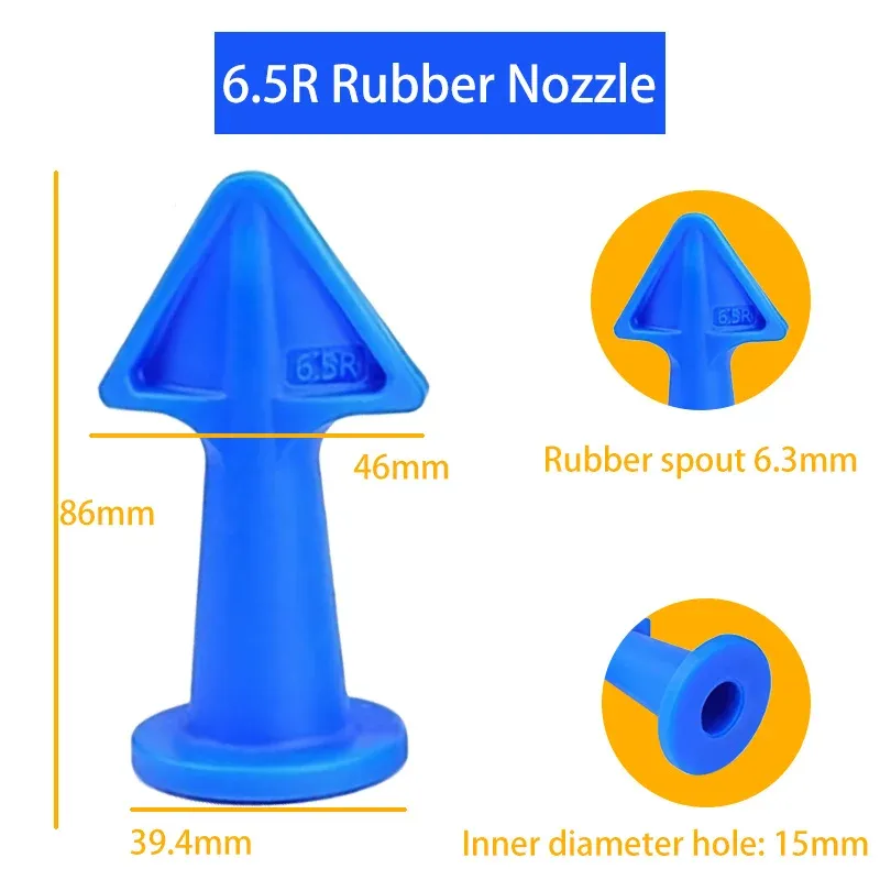 Buse de mastic en silicone, détail des embouts
