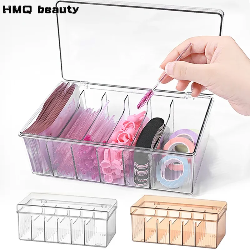Boîte de rangement pour cils avec couvercle en acrylique transparent, organisateur de cosmétiques de bureau - Image 1