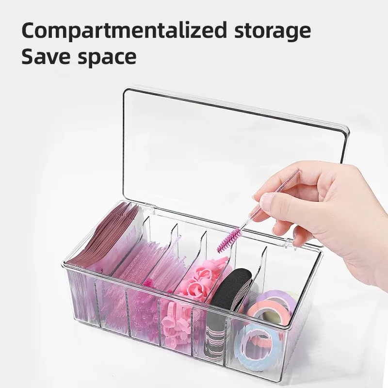 Boîte de rangement pour cils et outils de maquillage