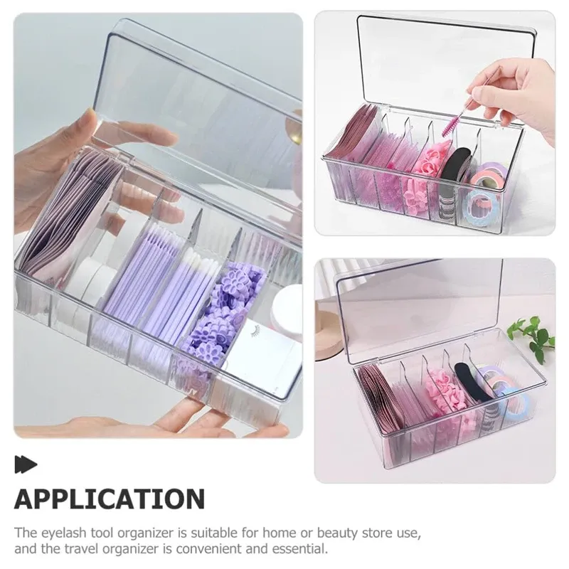 Rangement élégant pour cils sur un bureau