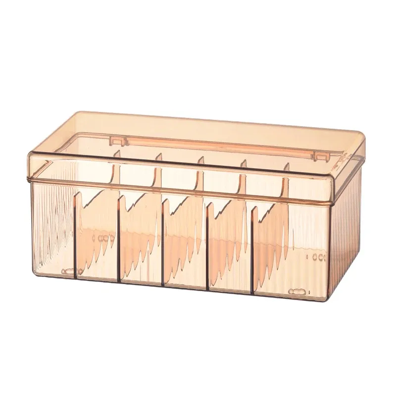 Boîte de rangement pour cils avec couvercle en acrylique transparent, organisateur de cosmétiques de bureau 7