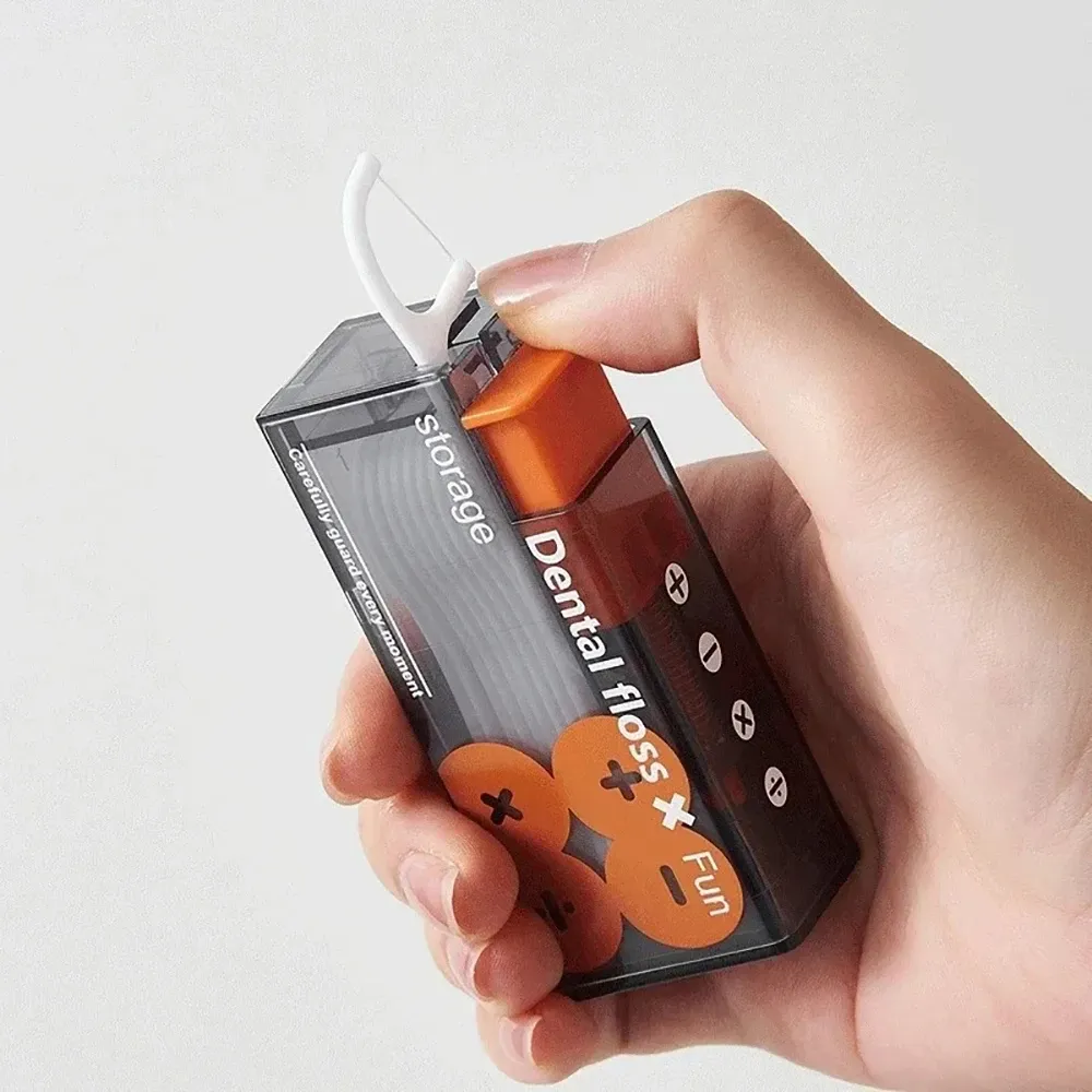 Distributeur portable de fil dentaire automatique rechargeable, boîte de rangement pour l'hygiène bucco-dentaire avec 10 bâtonnets 6