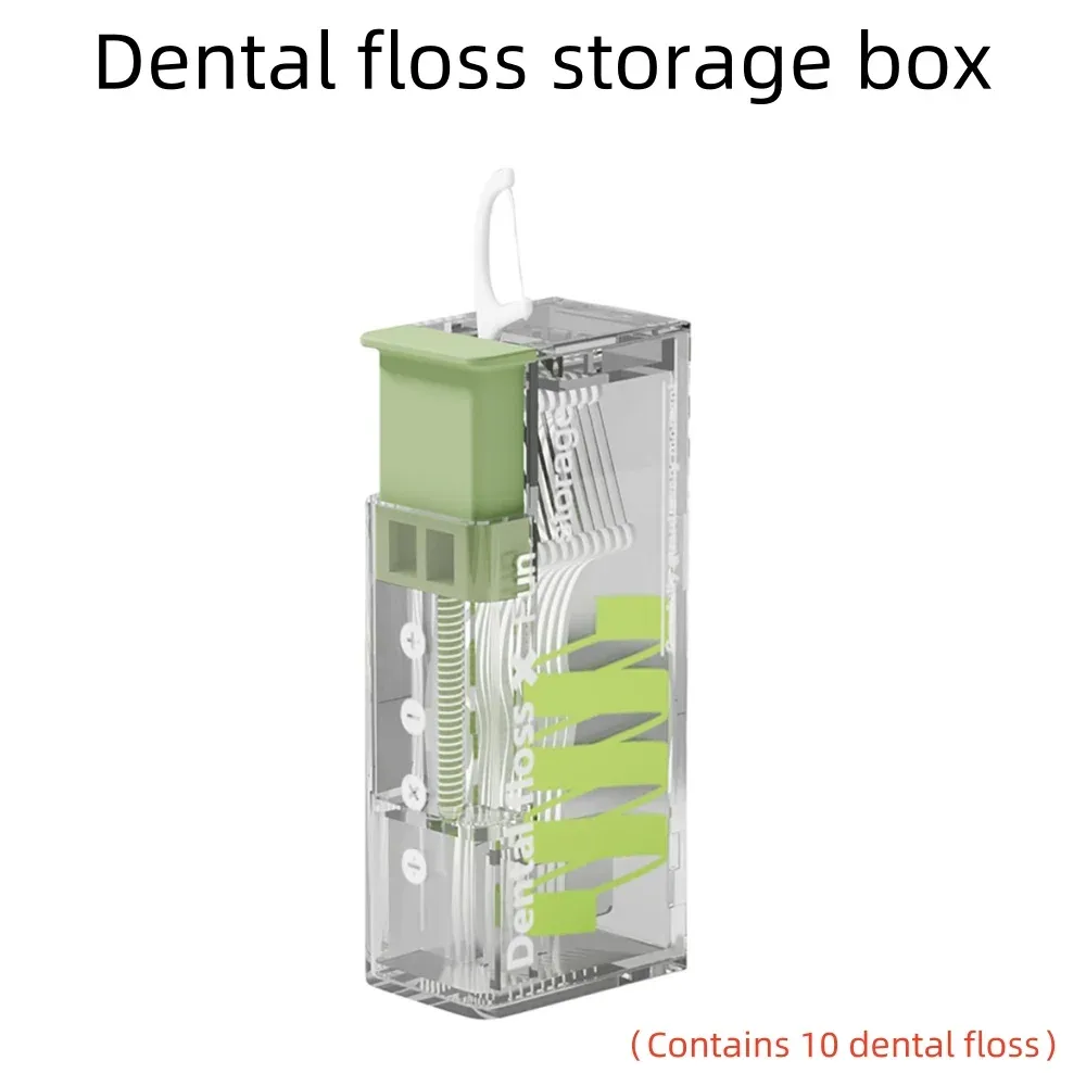 Distributeur portable de fil dentaire automatique rechargeable, boîte de rangement pour l'hygiène bucco-dentaire avec 10 bâtonnets 8