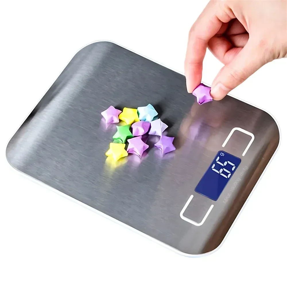 Balance de cuisine numérique LED en acier inoxydable, 5 kg / 1 g 6