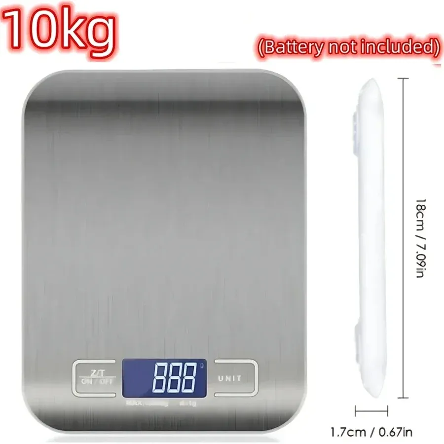 Balance de cuisine numérique LED en acier inoxydable, 5 kg / 1 g 8