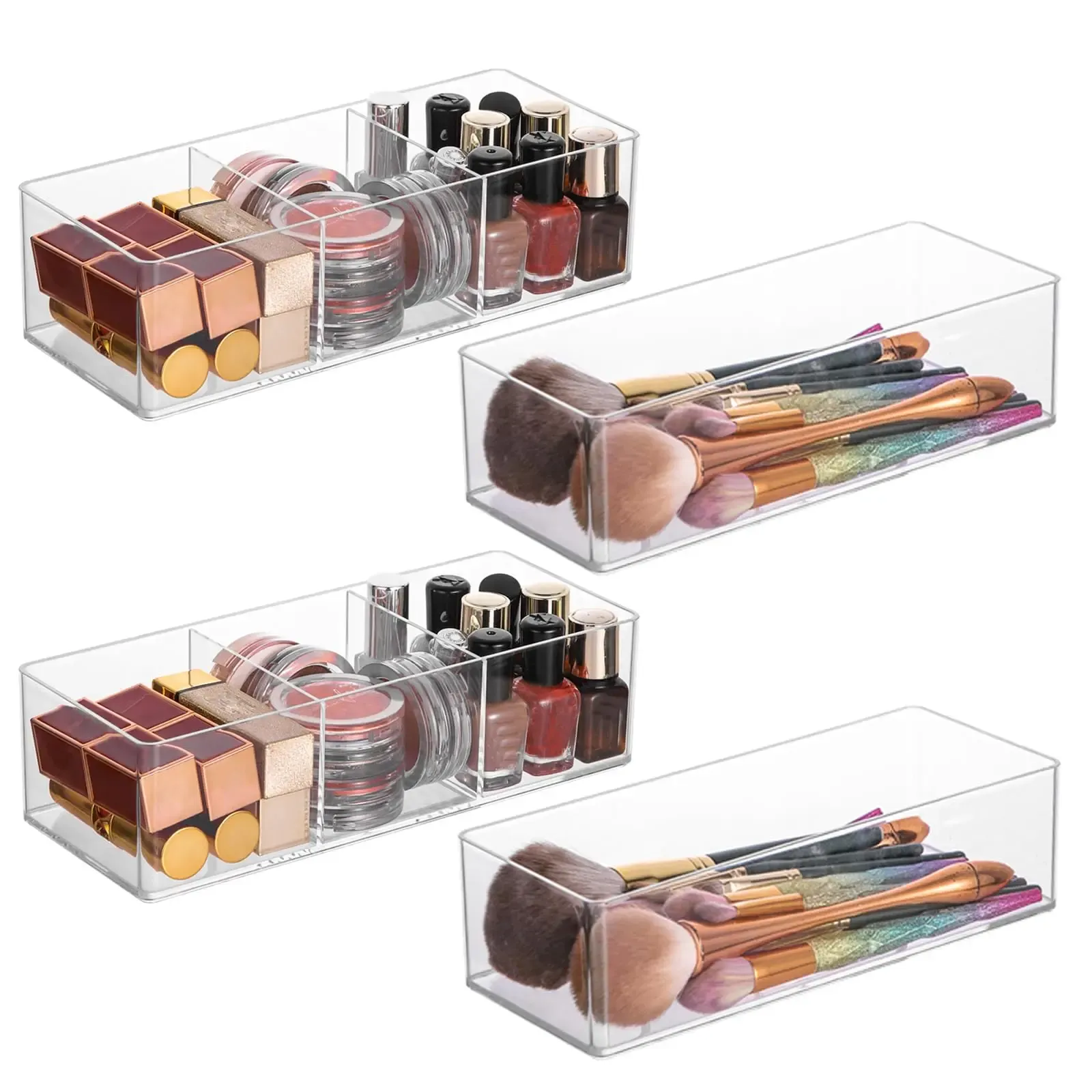 Organisateur de maquillage pour tiroir, organisateur pour coiffeuse, comptoir, salle de bain, cuisine et armoires, boîtes de rangement 1
