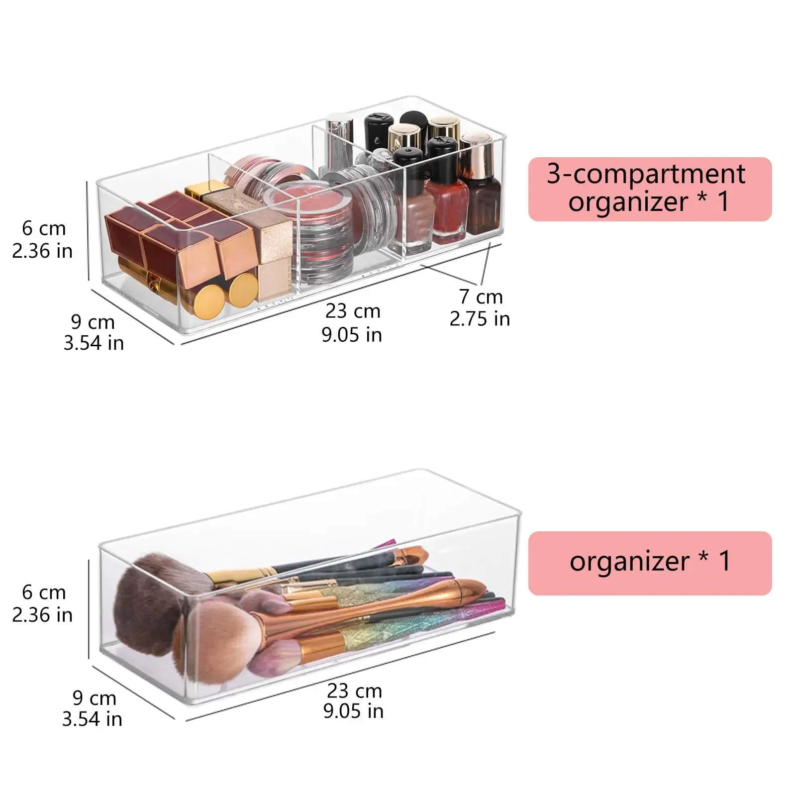 Détail de l'organisateur de maquillage