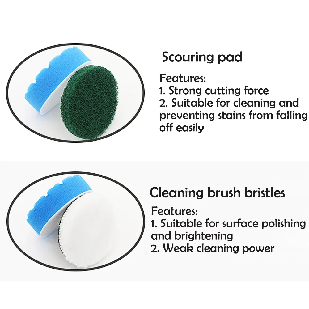 Kit de 4 accessoires de brosse de nettoyage électrique 4 pouces : éponge hexagonale, tampon et disque de polissage 6