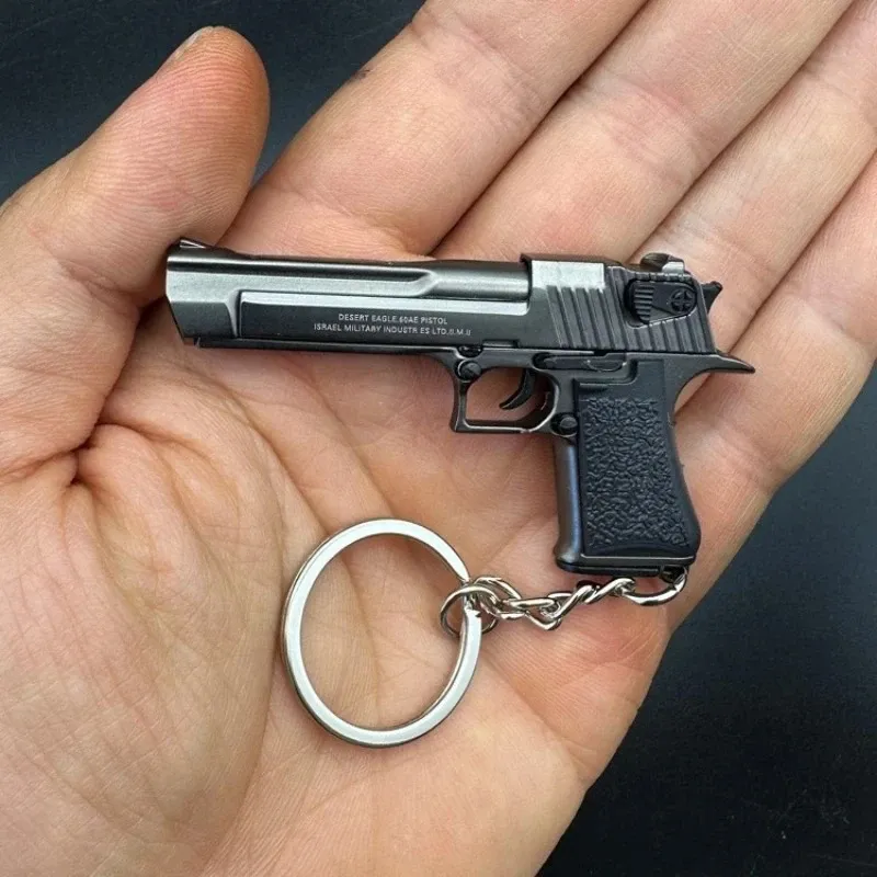 Porte-clés pistolet miniature Desert Eagle en alliage métallique, échelle 1:4 3