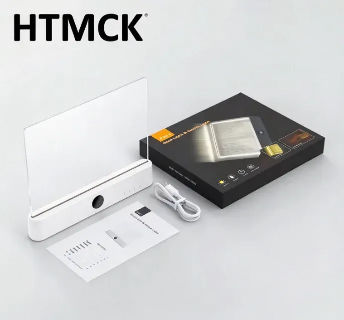 Lampe de lecture LED rechargeable USB 2-en-1 avec veilleuse, 3 couleurs, intensité réglable et horloge