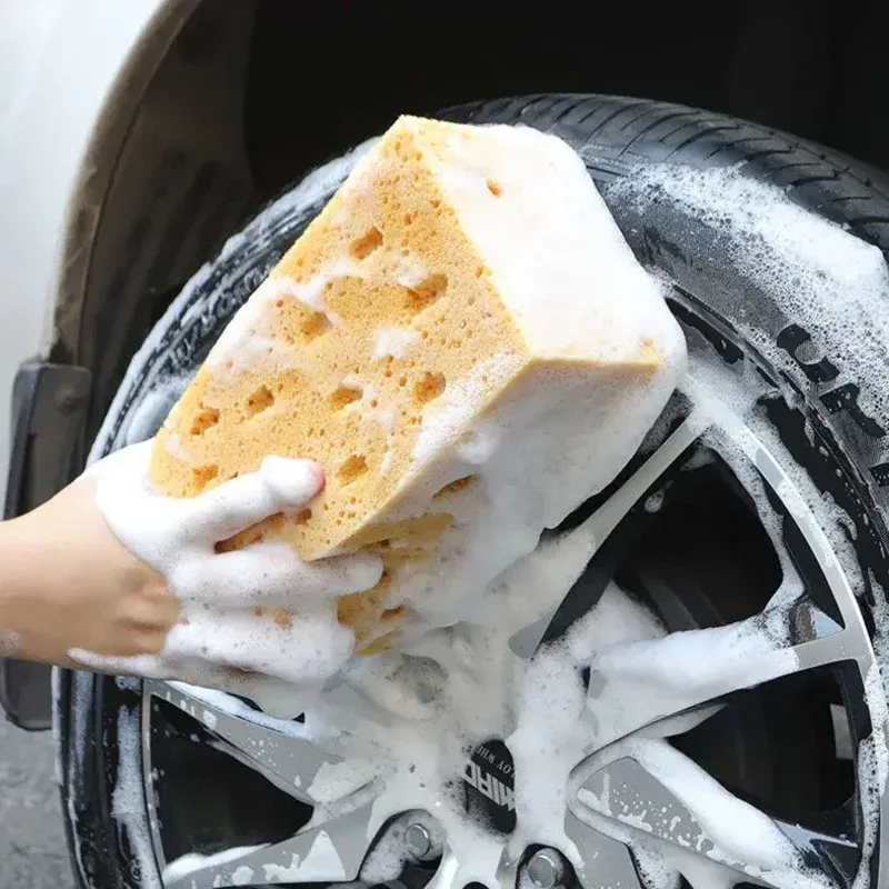 Éponge de lavage pour voiture en nid d'abeille grand format avec brosse dépoussiérante pour le détailing automobile 6