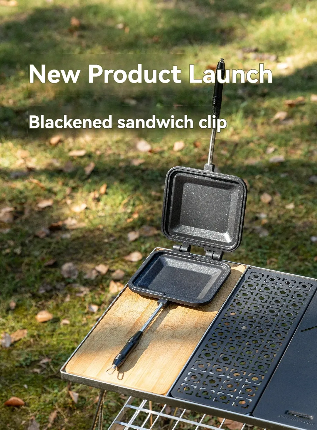 CAMPINGMOON BKTT-1315 Plaque de cuisson double face antiadhésive pour pain, sandwich et grill polyvalent, idéale pour le camping et le petit-déjeuner 2