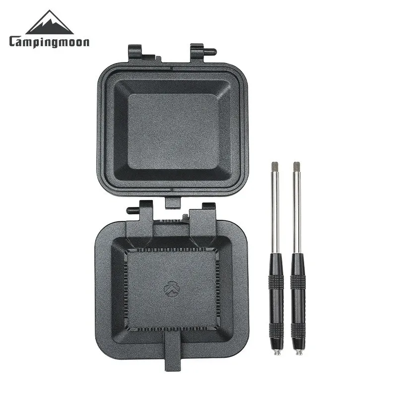 CAMPINGMOON BKTT-1315 Plaque de cuisson double face antiadhésive pour pain, sandwich et grill polyvalent, idéale pour le camping et le petit-déjeuner 6