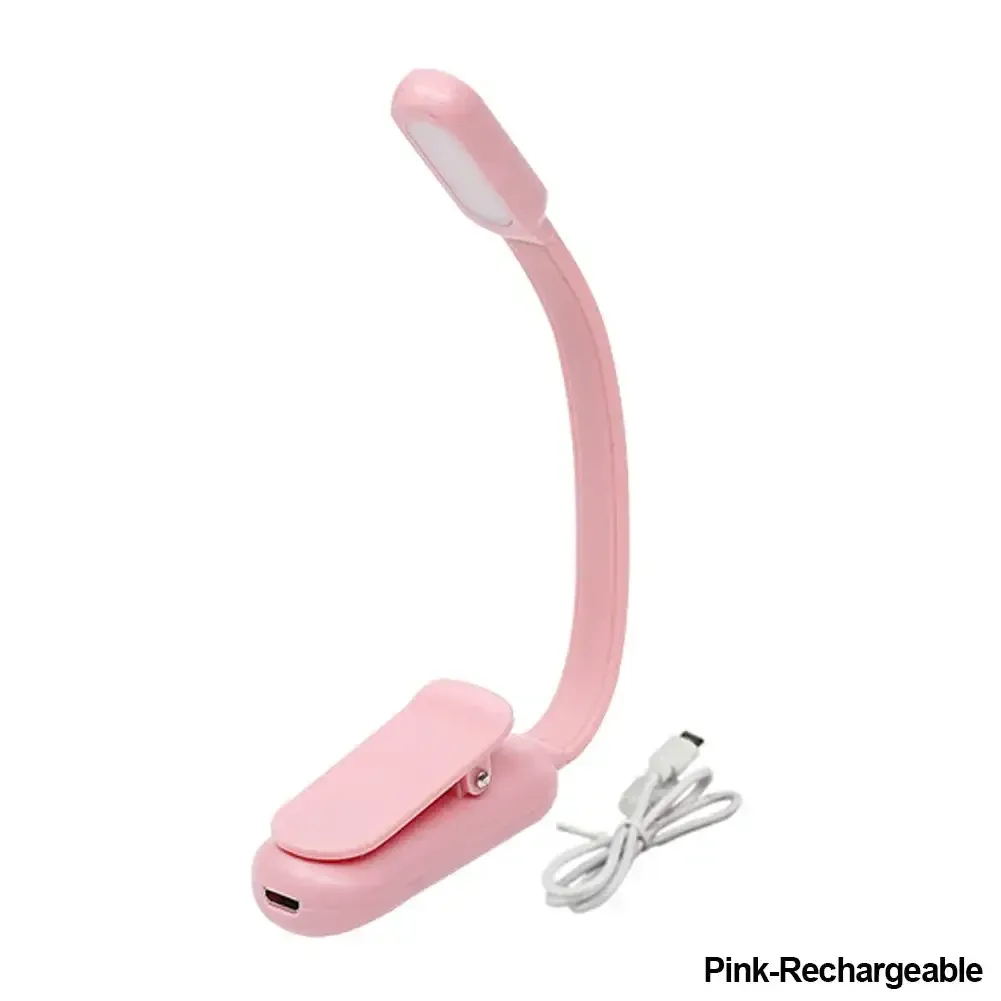 Lampe de lecture LED USB mini à pince, rechargeable, 3 couleurs de lumière et luminosité réglable, idéale pour la lecture nocturne, l'étude et les voyages 7