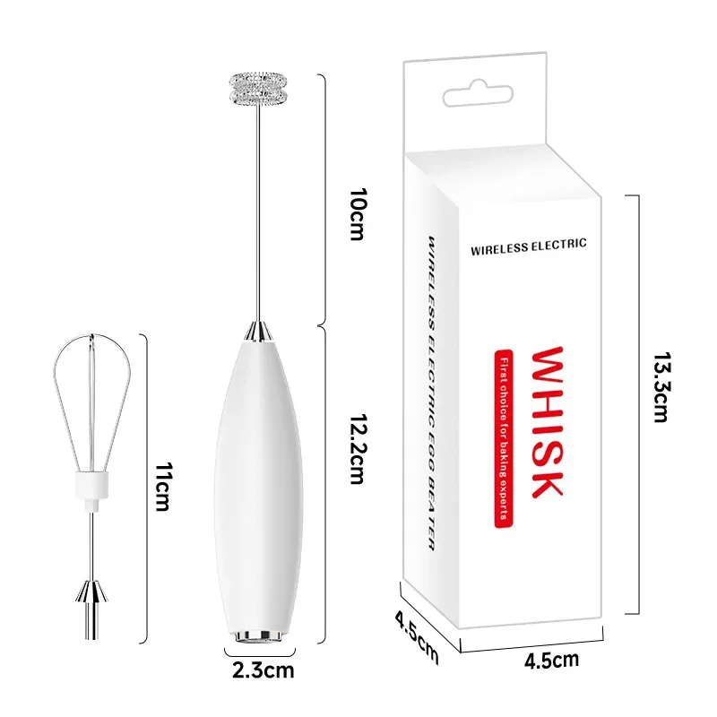 Mousseur à Lait Électrique Portable avec 2 Fouets et Support, pour Café, Cappuccino et Pâtisserie – Piles non incluses 9