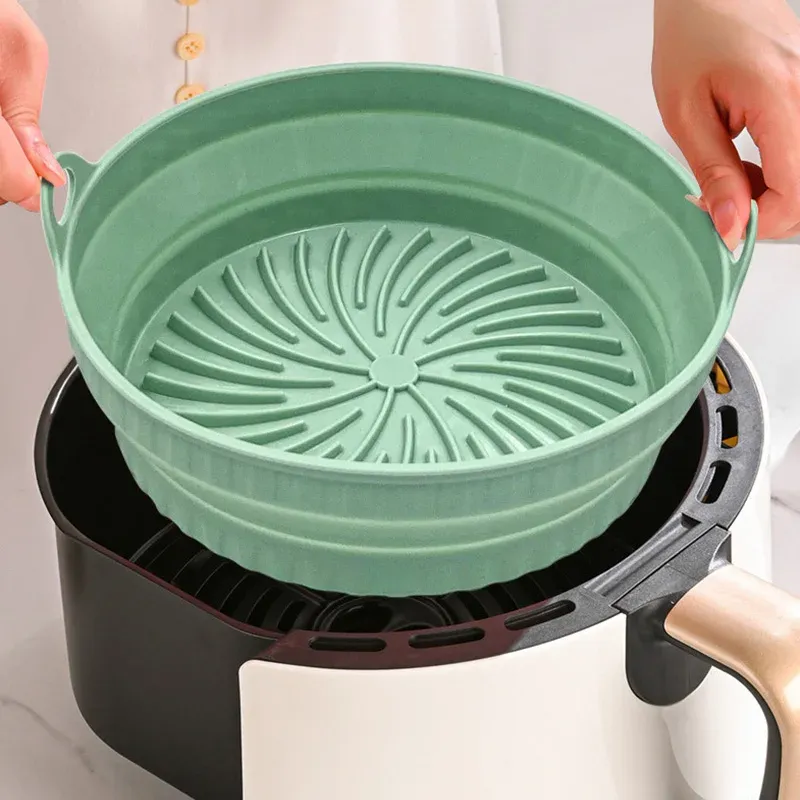 Doublure en silicone pliable pour friteuse à air Bakewa, réutilisable, sans danger pour les aliments et antiadhésive 5