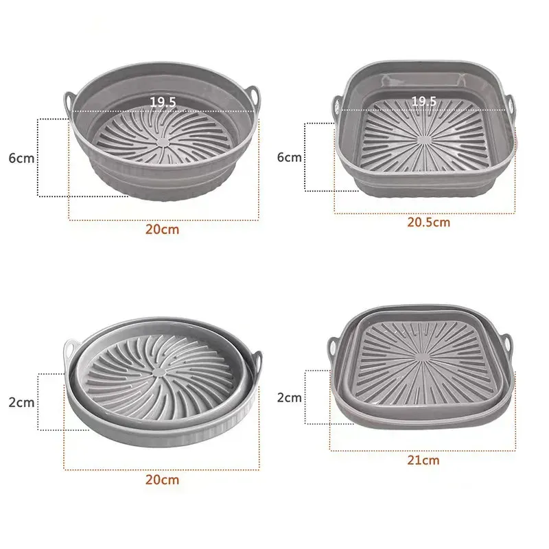 Doublure en silicone pliable pour friteuse à air Bakewa, réutilisable, sans danger pour les aliments et antiadhésive 6
