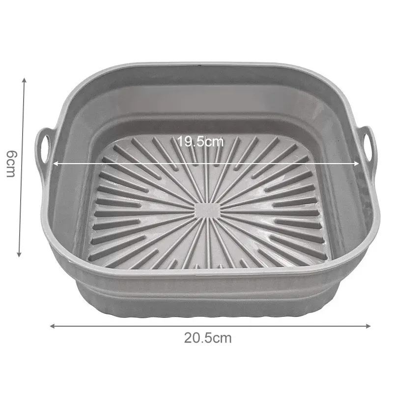 Doublure en silicone pliable pour friteuse à air Bakewa, réutilisable, sans danger pour les aliments et antiadhésive 9