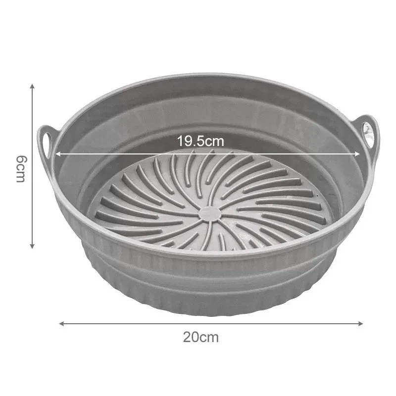 Doublure en silicone pliable pour friteuse à air Bakewa, réutilisable, sans danger pour les aliments et antiadhésive 8