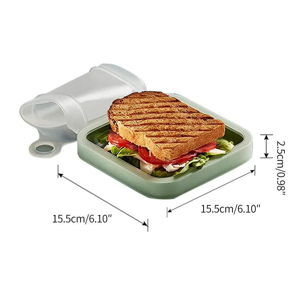 Boîte Bento en Silicone Portable avec Poignée, Idéale pour Sandwichs et Toasts 4