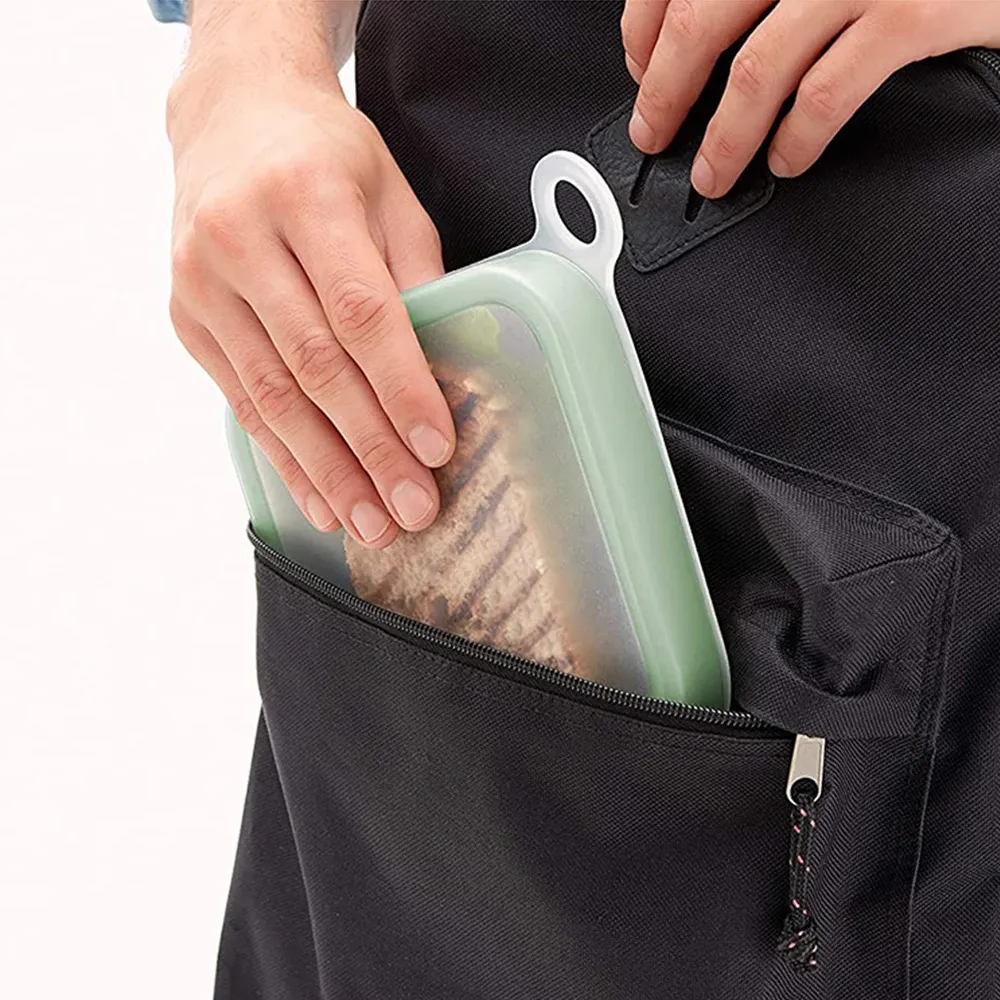 Boîte à bento en silicone sous différents angles