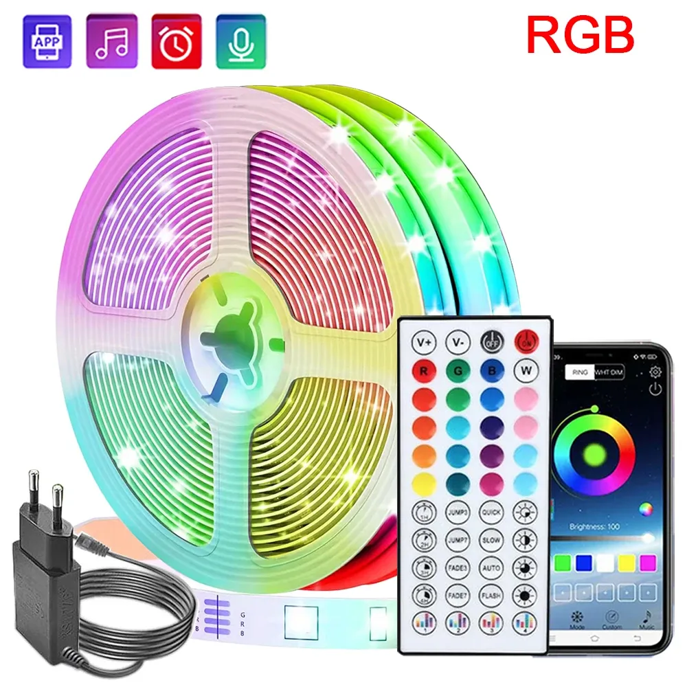Bande LED RGB flexible pour décoration de chambre et rétroéclairage TV, longueur 10 m, 20 m ou 30 m 7