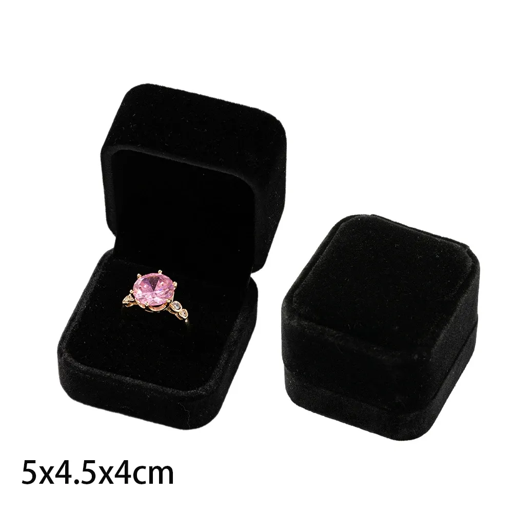 Écrin carré en velours pour boucles d'oreilles et bagues, organisateur de bijoux 34