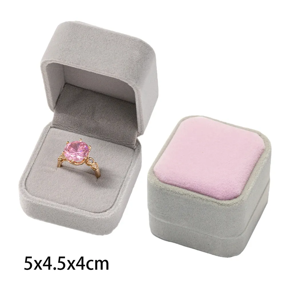 Écrin carré en velours pour boucles d'oreilles et bagues, organisateur de bijoux 19