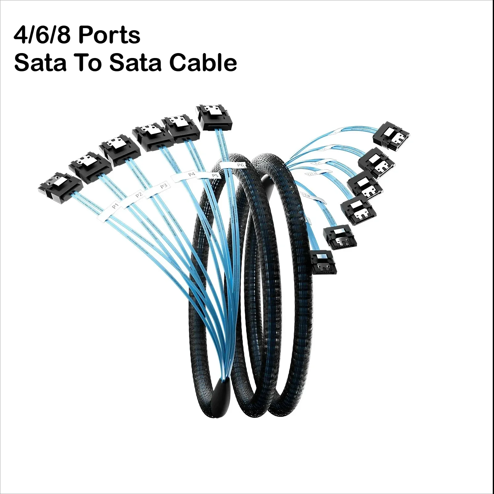 Câble SATA vers SATA 3.0 pour serveur NAS et PC, 12 Gbps, connecteur 7 broches (lot de 4, 6 ou 8 ports)