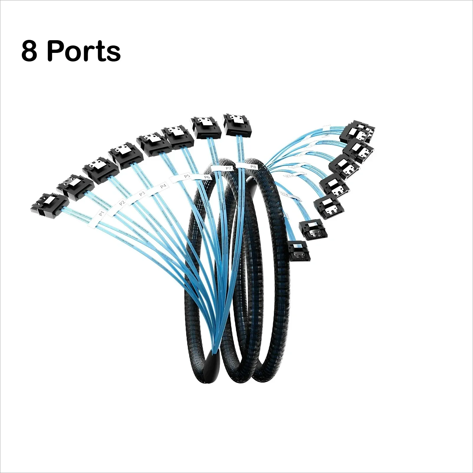 Câble SATA vers SATA 3.0 pour serveur NAS et PC, 12 Gbps, connecteur 7 broches (lot de 4, 6 ou 8 ports) 7