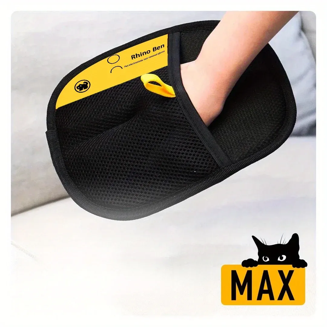 Gants de toilettage pour animaux de compagnie (lot de 2), brosse double face pour chat, anti-perte 5