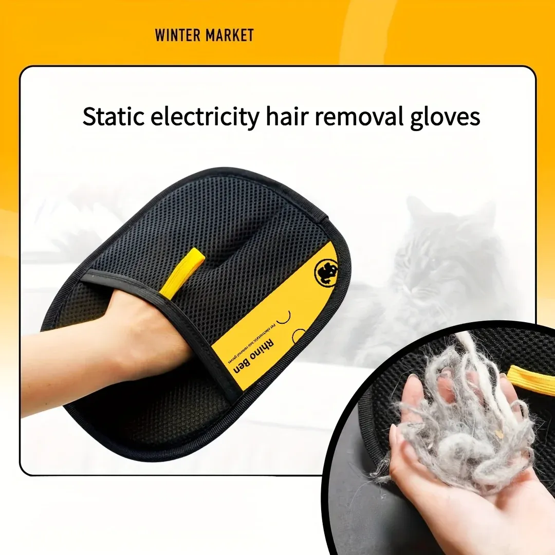 Gants de toilettage pour animaux de compagnie (lot de 2), brosse double face pour chat, anti-perte 6
