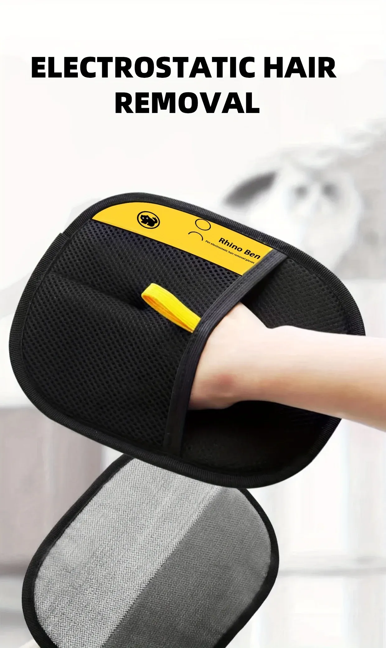 Gants d'épilation pour animaux de compagnie, vue d'ensemble