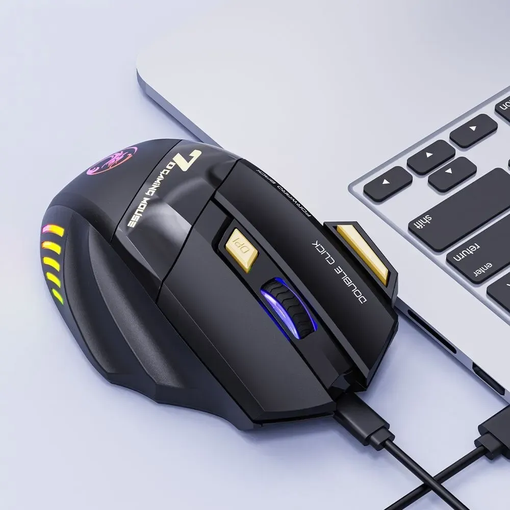 Souris de jeu sans fil USB IMICE GW-X7, 3200 DPI, mode silencieux, rechargeable, Bluetooth, 7 couleurs LED 4