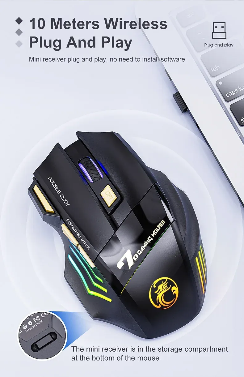 Souris IMICE GW-X7 vue détaillée
