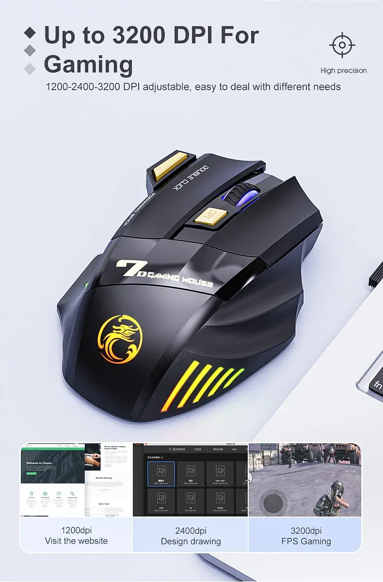 Souris IMICE GW-X7 vue détaillée