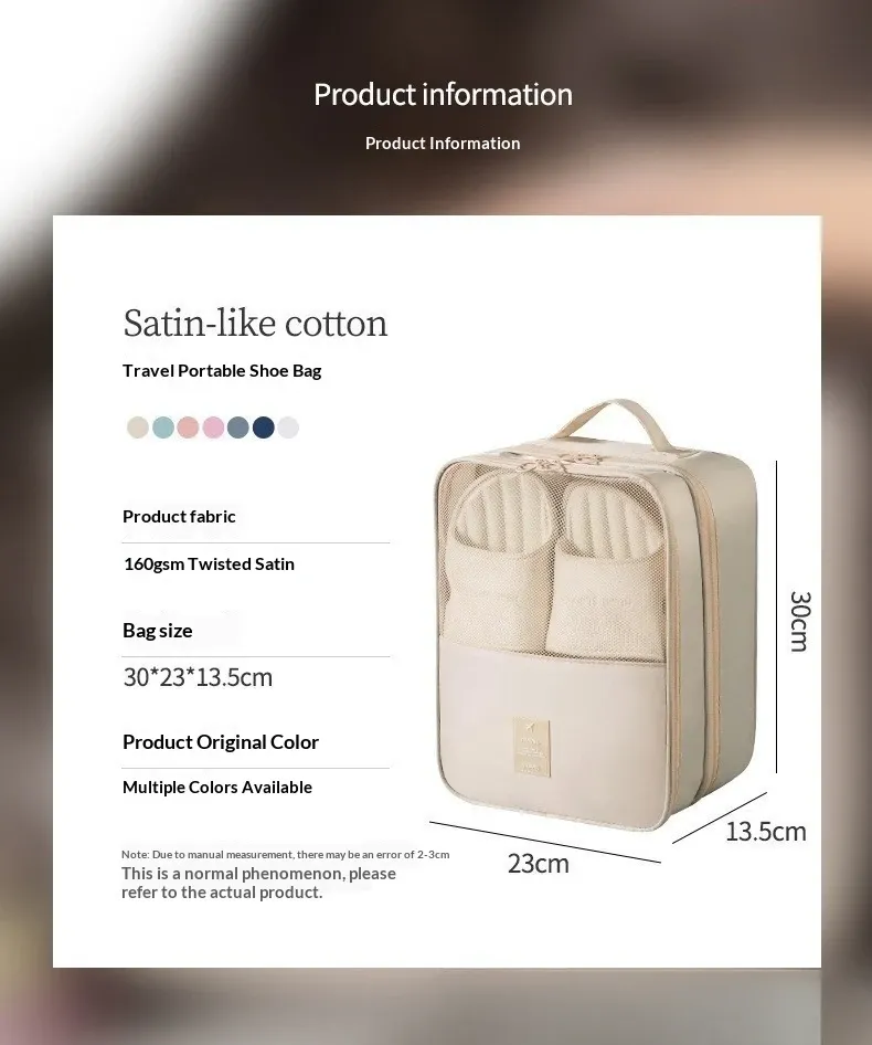 Organisateur de bagages pour chaussures et vêtements, vue d'ensemble