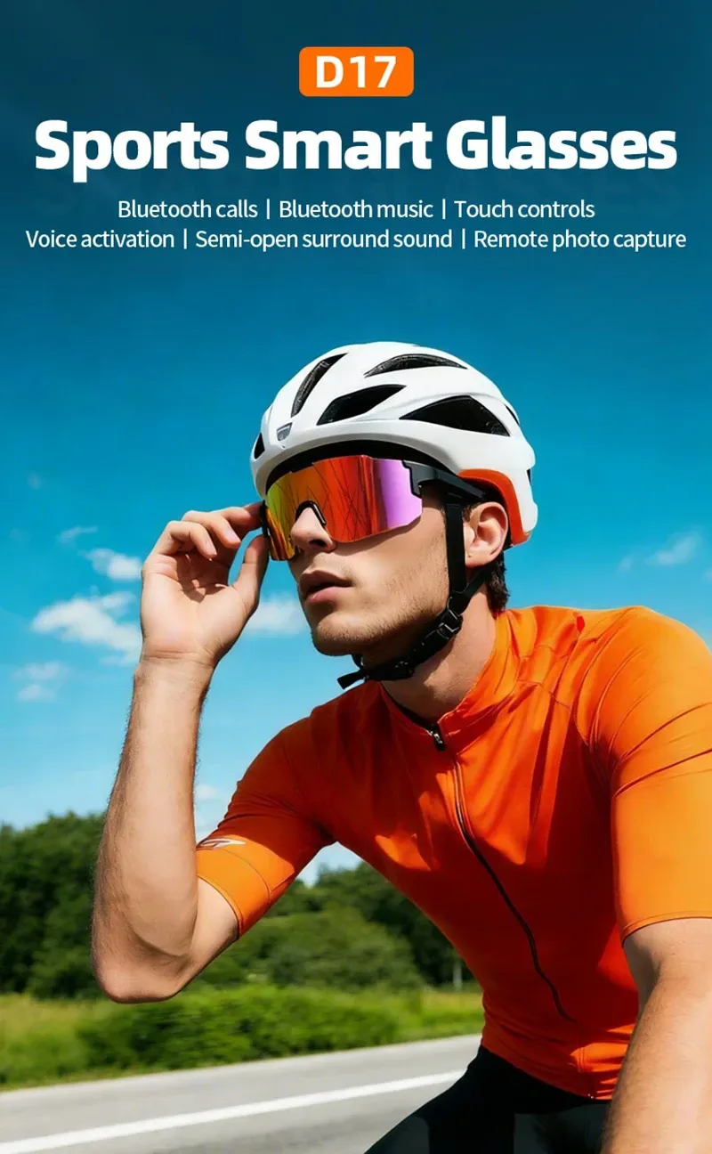 Lunettes intelligentes Bluetooth Lenovo pour le cyclisme : appels audio, écouteurs intégrés et télécommande 3