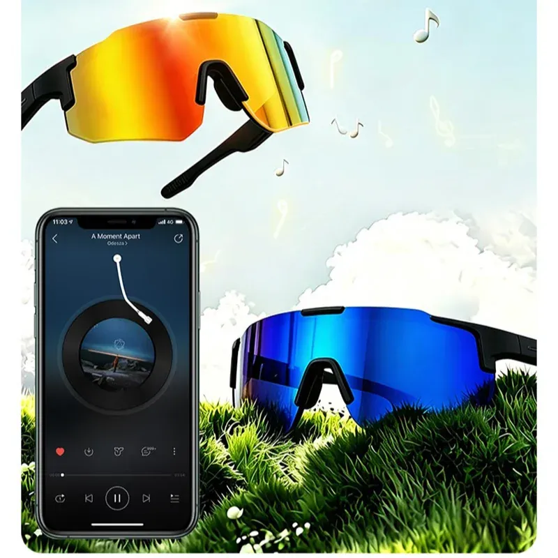 Lunettes intelligentes Bluetooth Lenovo pour le cyclisme : appels audio, écouteurs intégrés et télécommande 6