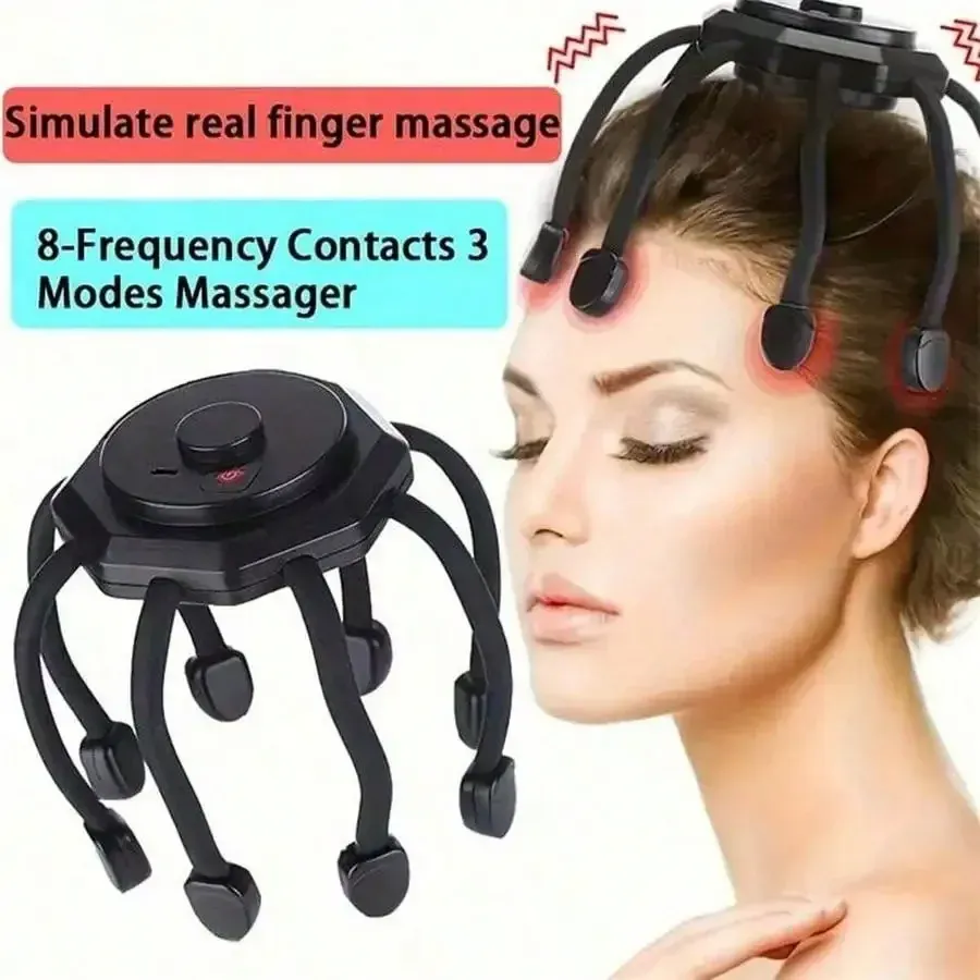 Masseur électrique de cuir chevelu sans fil à 360 degrés