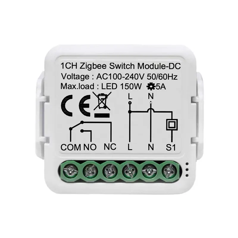 Module relais intelligent WiFi et Zigbee à contact sec pour maison connectée, alimentation DC 12/24 V et AC 100-240 V, compatible Alexa et Google Home 8
