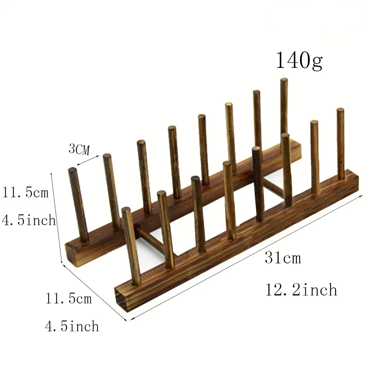 Égouttoir à vaisselle en bois, support de vaisselle de cuisine, support de séchage de vaisselle, support de couvercle de pot, organisateur de cuisine, tasses de séchage, présentoir 12